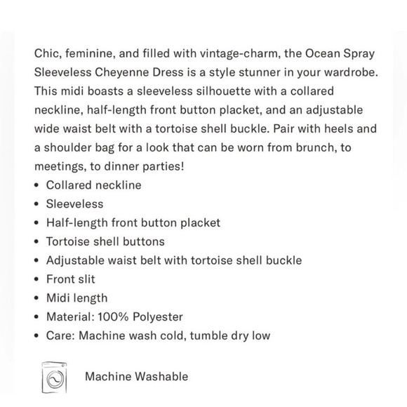 Tuckernuck Ocean Spray Sleeveless Cheyenne Tan Blue Geometric Dress Size L - Picture 5 of 7